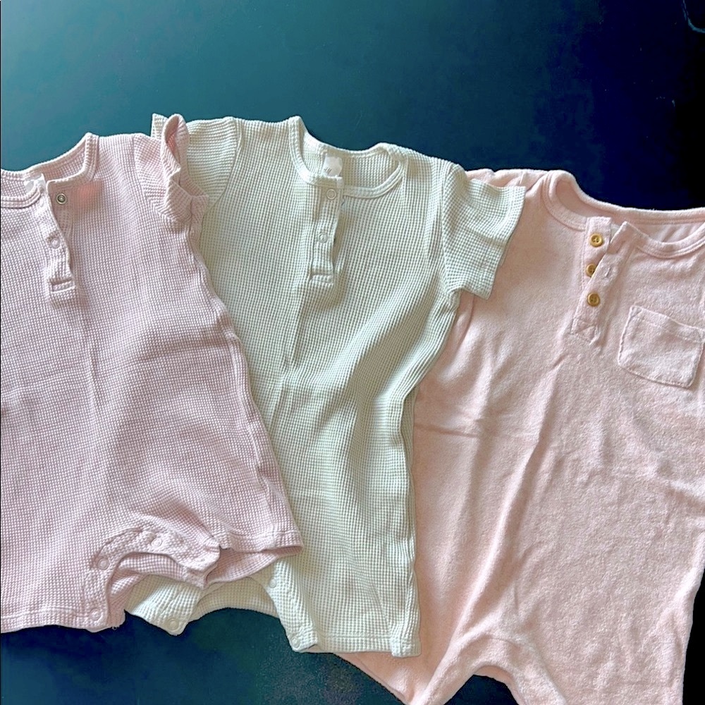 H&M ✨Kids' Soft Cotton Onesies - Pink and Cream